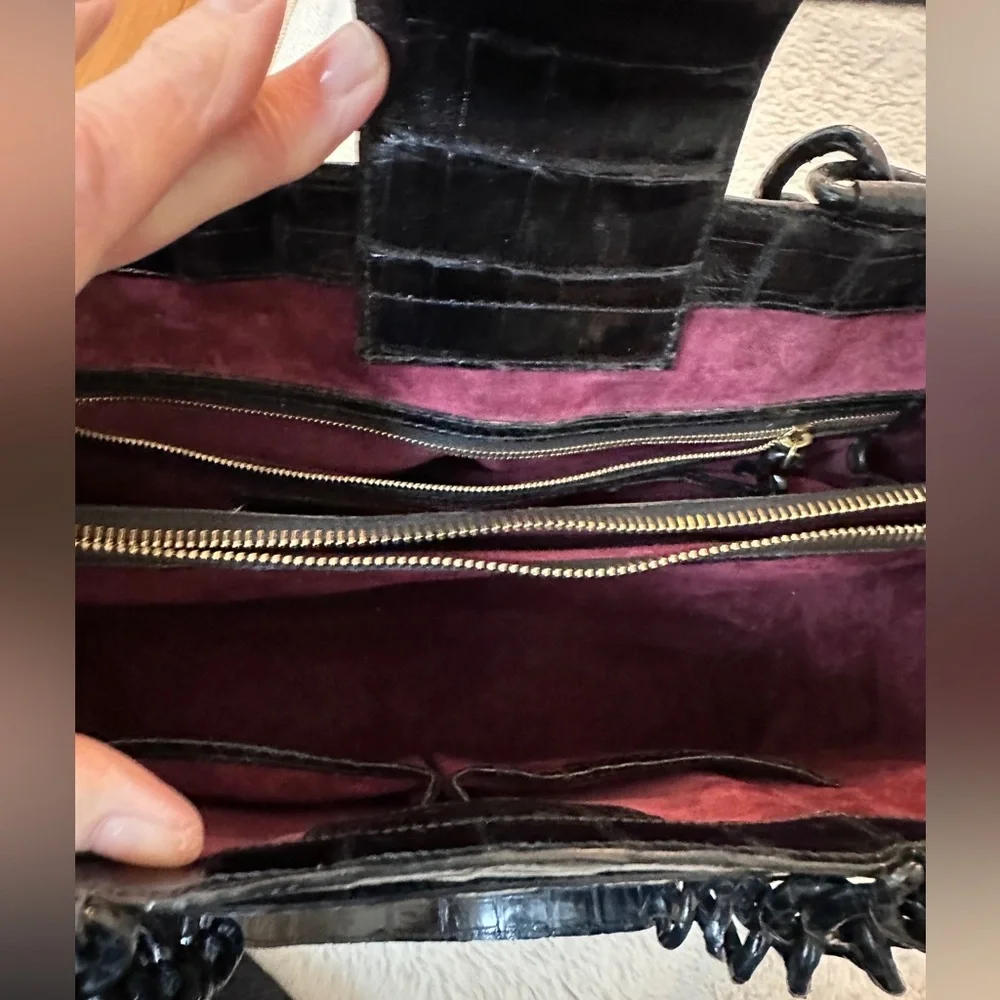 NANCY GONGALES ALLIGATOR SHOULDER HANDBAG.
Like New - Picture 12 of 14
